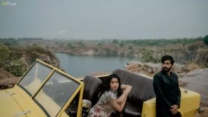 pre-wedding video shoot in royal vintage car provider